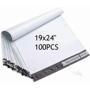 HTSQYL Poly Mailers 19x24 100 Pcs Large Shipping Bags for Clothing Mailing Bags with Strong Self-sealing Adhesive Waterproof and Tear-Proof Postal Bags in White