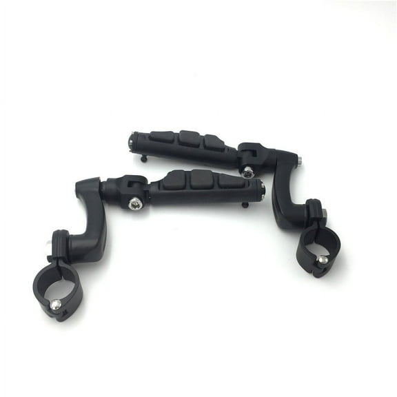 HTT-MOTOR Black 360 Adjustable Peg Mounting Kit Flat End Foot Peg For Honda GoldWing VTX1300 Shadow Valkyrie Triumph Rocket Equipped with 1 inch (1") 25mm Front Engine Guard Frame Tube