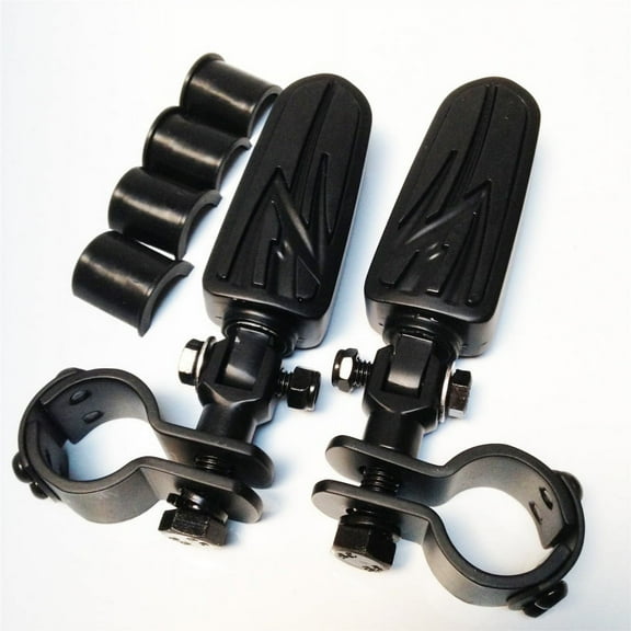 HTT-MOTOR Black Front Rider Flame Foot Pegs Clamps mounting Bracket For Honda Magna VLX600 Shadow valkyrie