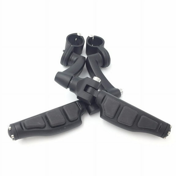 HTT-MOTOR Black Peg Mounting Kit with Flat End Foot Peg Footrest For Bike Equipped with 1-1/2 inch (1.5") Front Engine Guard Frame Tube Iron 883 XL883N Electra Glide Ultra Road King FLHR