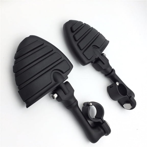HTT-MOTOR Black Peg Mounting Kit with U Shape Foot Peg Footrest For Bike with 1-1/2 inch (1.5") Front Engine Guard Frame Tube Iron 883 Electra Glide Ultra Road King FLHR