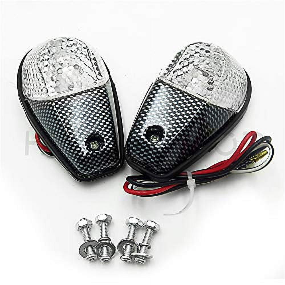 HTTMOTOR CARBON CLEAR Flush Mount Motorcycle Turn Signals Blinker