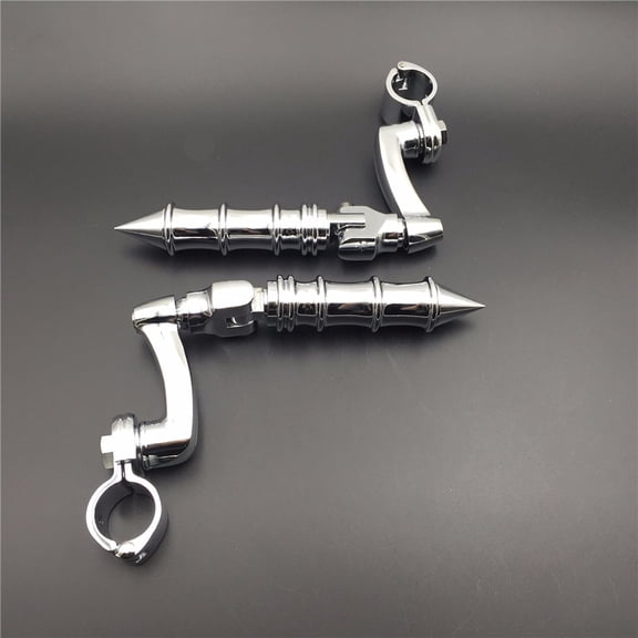 HTT-MOTOR Chrome 360 Adjustable Peg Mounting Kit Foot Peg For Honda GoldWing VTX1300 Shadow Valkyrie Triumph Equipped with 1 inch (1") 25mm Front Engine Guard Frame Tube