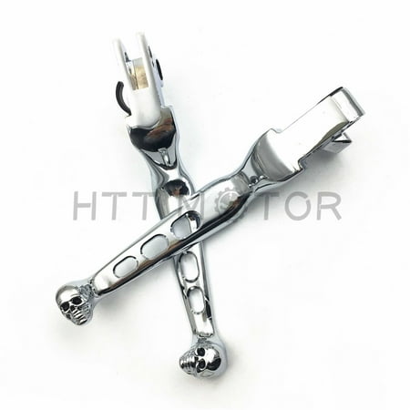 HTT Motor Zombie Lever Easy Installation Motorcycle Parts with Pair X Brake, Billet Aluminum, Chrome