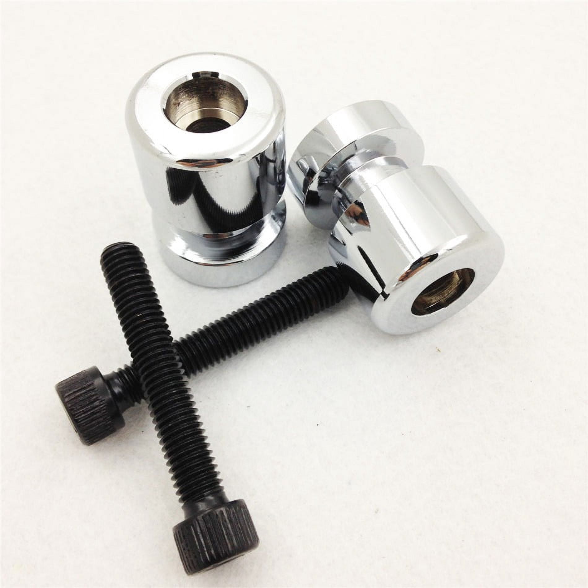 NBX Chrome Flat Swingarm Spools – 10mm Thread, Billet Aluminum, No