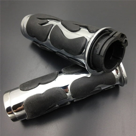 HTT-MOTOR- Chrome Handlebar Grips 1" 25mm Hand grip For All Year Suzuki Kawasaki Yamaha Honda Harley BMW Triumph Sportsbikes