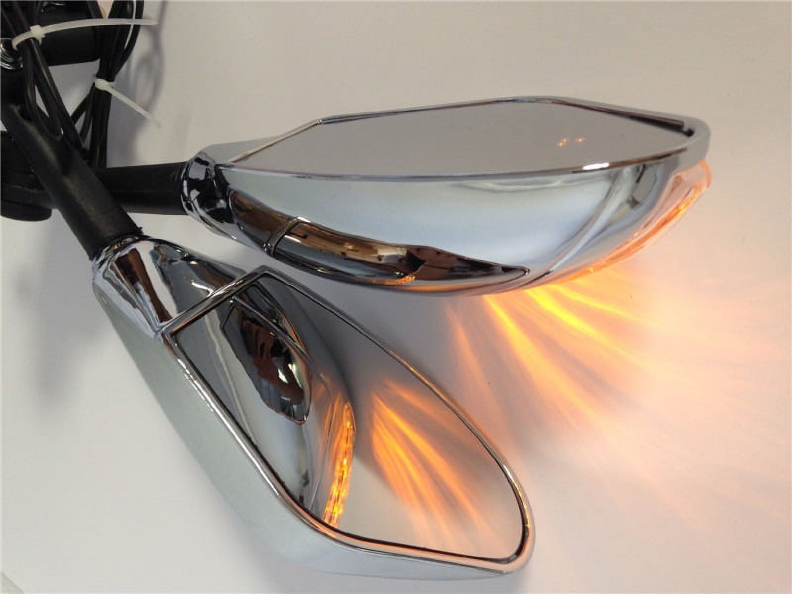 HTT-MOTOR Chrome Led Lights Mirror For Ninja 500 636 Zx6Rr Zx750 Zx7R Zx9R Z750S 250R