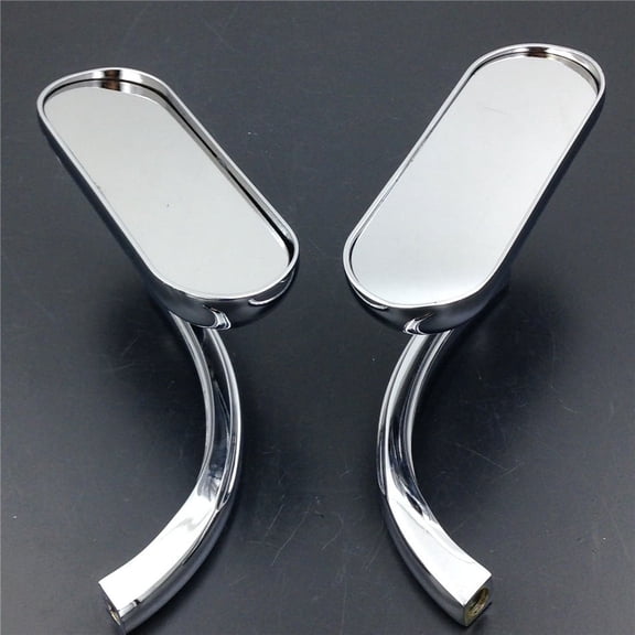 HTT-MOTOR Chrome Oval Mirrors For Yamaha R1 R6 V-Max Xvs Virago Road Royal Vstar Cruiser