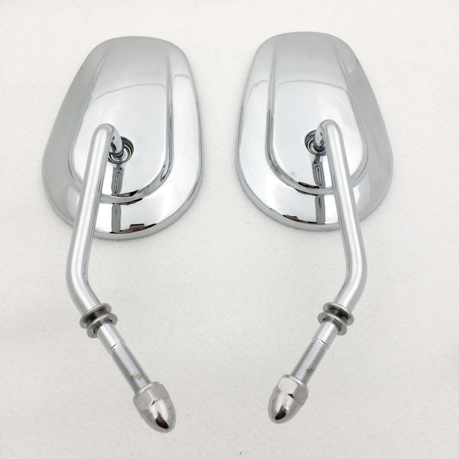 HTT-MOTOR Custom Chrome Big Size Mirrors For Fits 1982-Later Harley Davidson Models (excepte VRSCF,and XL1200X mounted below the handlebars)