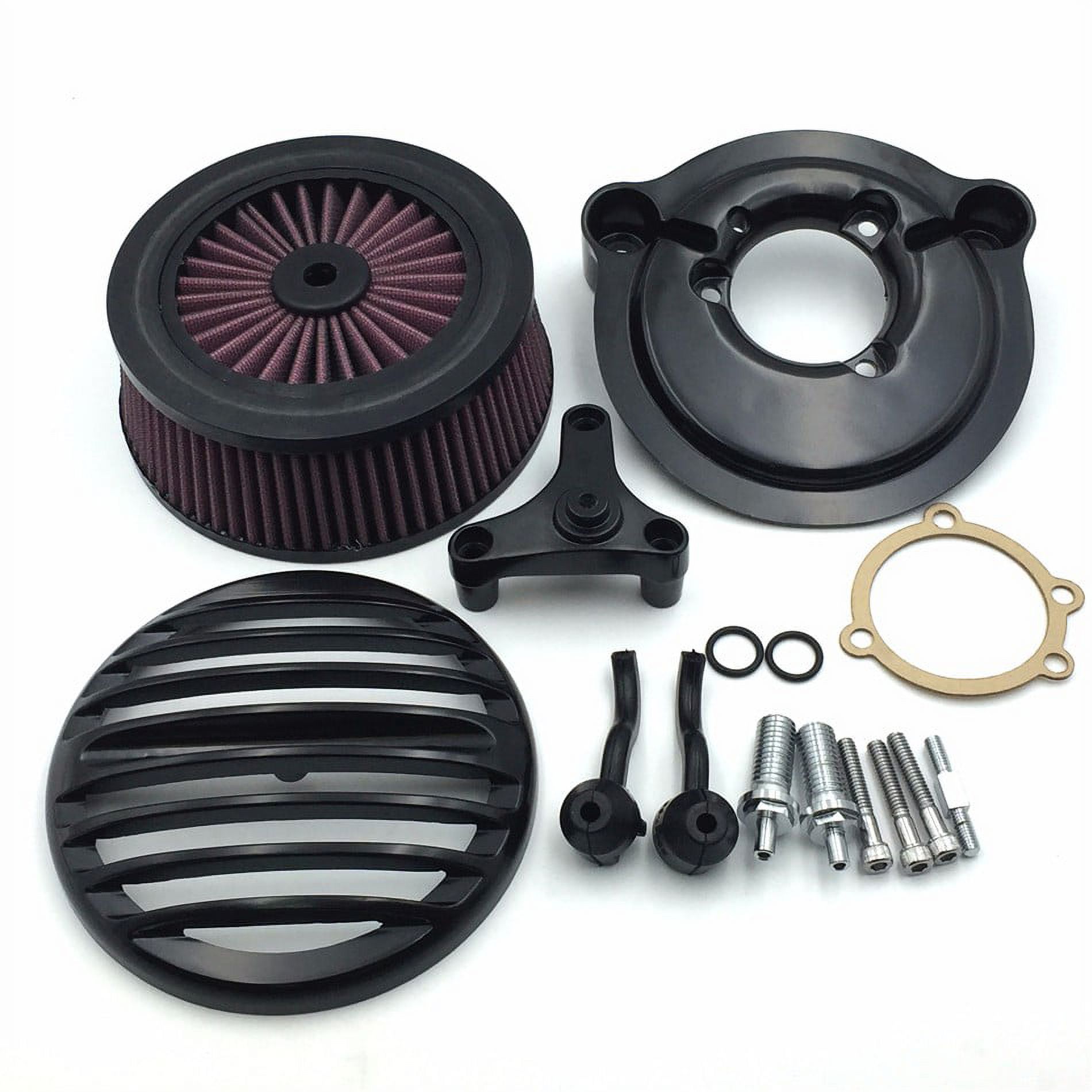 HTTMOTOR Motorcycle Black Grille Air Cleaner Intake Filter System Kit
