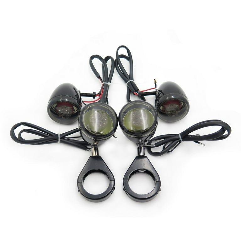 Chrome Motorcycle Turn Signals Kit For Harley Davidson Bullet