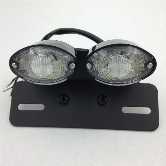 HTT-MOTOR Universal Cat Eye Custom Motorcycle Tail Brake License Plate light BLACK CLEAR See Description for detail