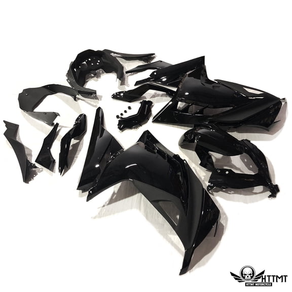 HTT Motor K0313 Gloss Black Fairing Kit Injection ABS for Compatible with Kawasaki Ninja 300 2013 - 2014