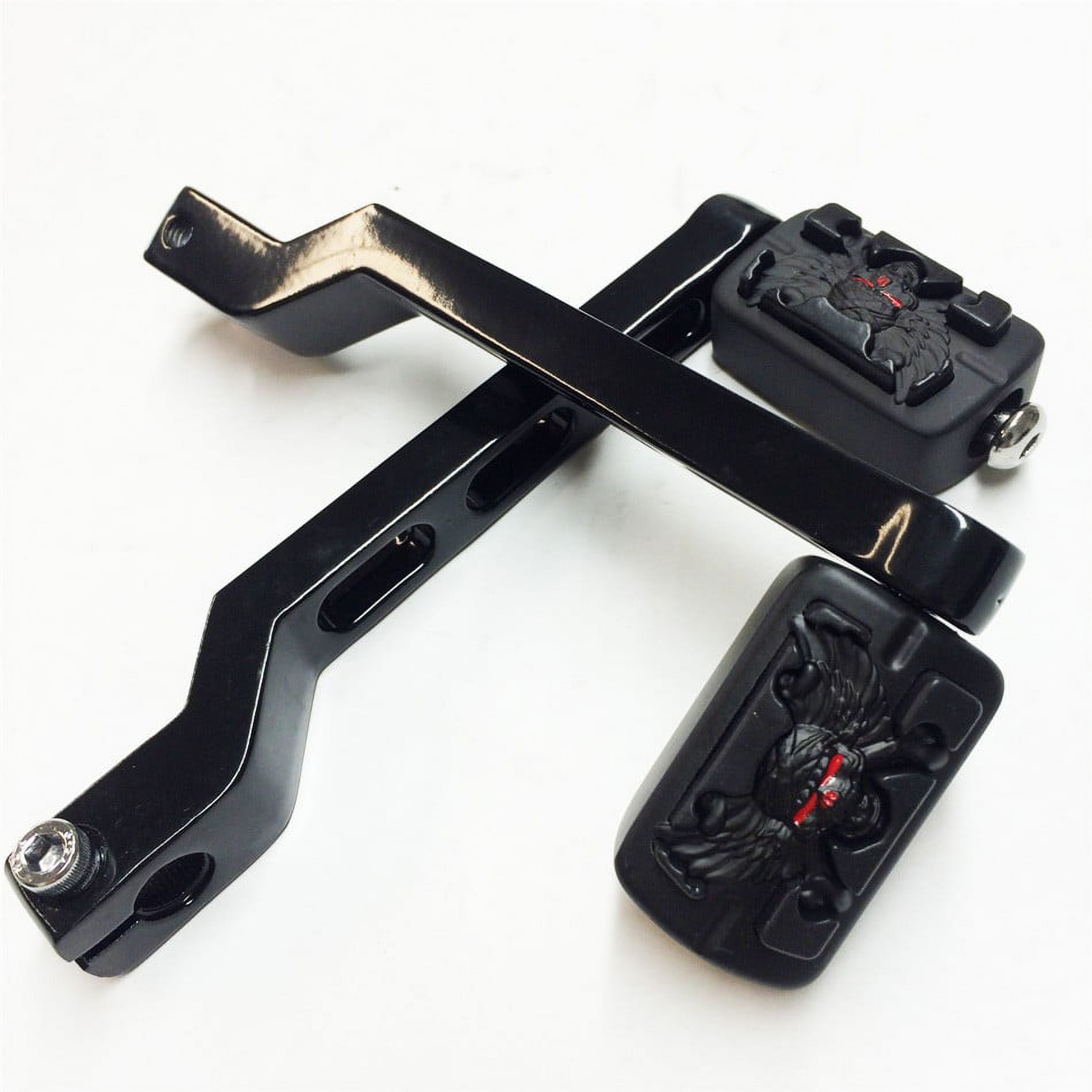 HTT Motorcycle Black Aluminum Heel/Toe Shift Levers with Zombie Shifter Pegs For Harley Davidson Tour Glide 1988 and later