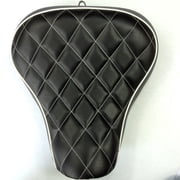 HTT Motorcycle Black Custom Front Solo Driver Diamond Stitch Style Leather SeatFor 2005 2006 2007 2008 2009 2010 2011 2012 2013 Harley Davidson XL 1200S Sportster