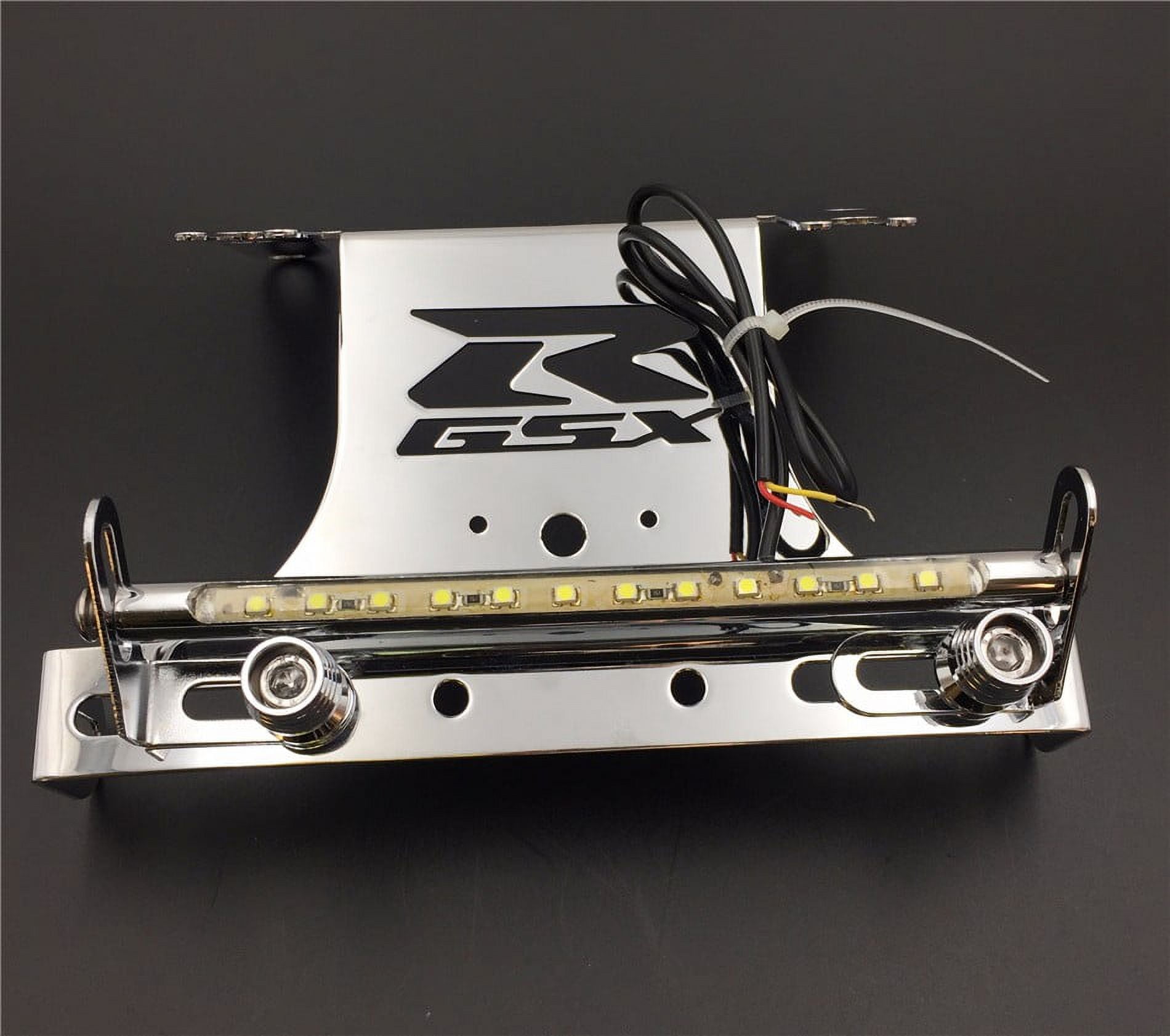 HTT Motorcycle Chrome LED light Fender Eliminator Tidy Tail "GSXR" Logo