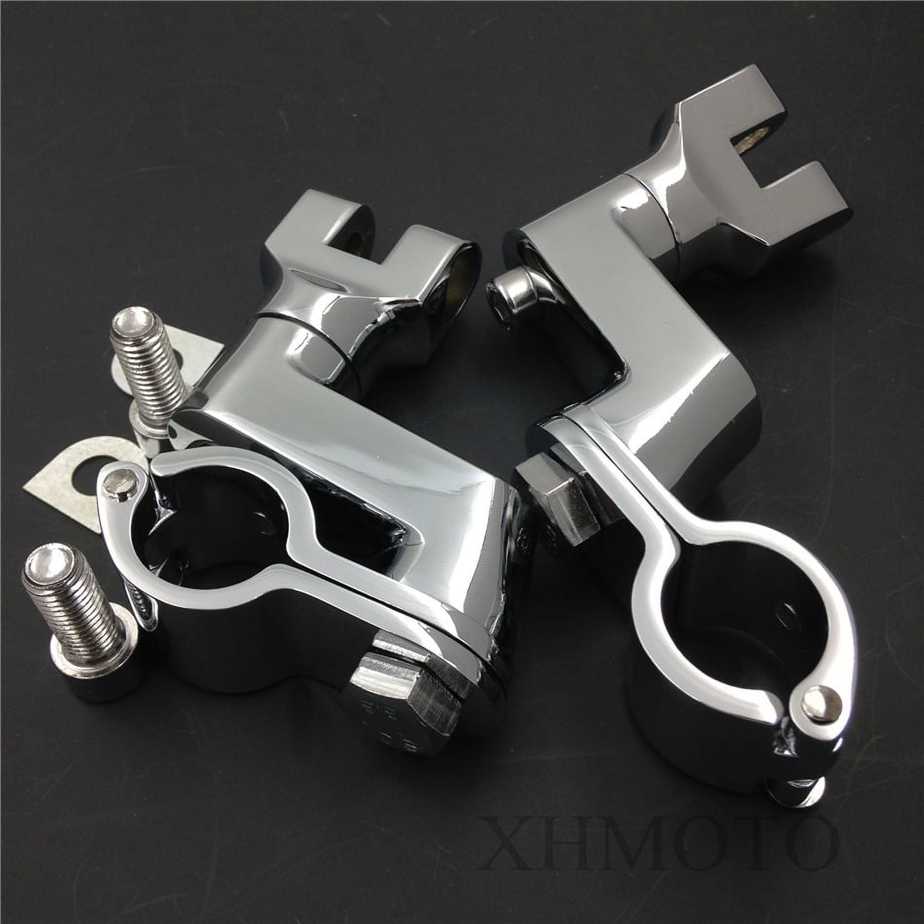 HTT Motorcycle Chrome engine guards Longhorn Offset Peg Mounts 1.25