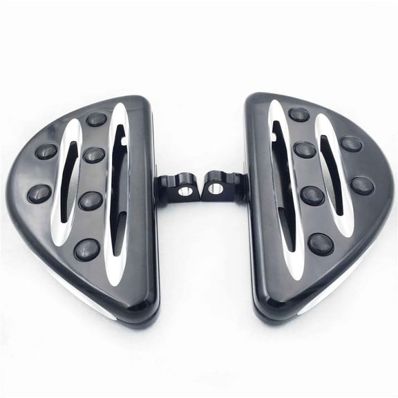 HTT Motorcycle Rear Black CNC Cut Passenger Stretched Floorboards For Harley Davidson Touring Electra Glide Classic CVO Anniversary