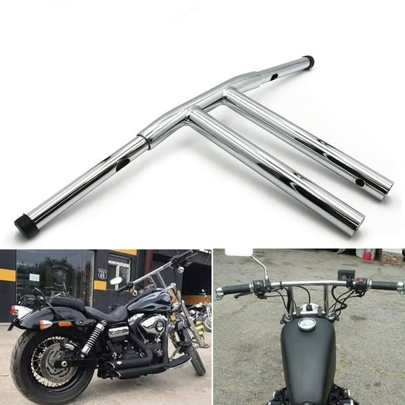 HTT Replacement of HB017 10" Rise T-Bars Handlebar Drag Bar For Harley 96-17 Sportster Dyna Softail Chrome