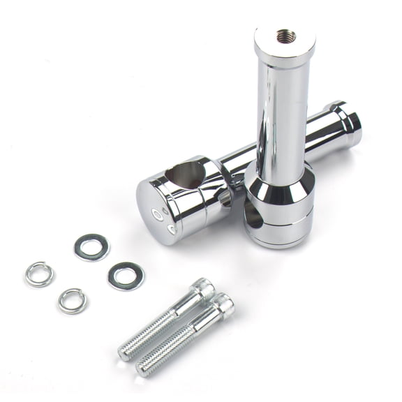 HTT Replacement of HBS012-II Chrome Straight 6" Rise 1 1/4" 1.25" Mount Handlebar Risers for Harley