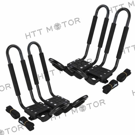 HTTMT- 2 Pairs Kayak Carrier Boat Ski Surf Snowboard Roof Mount Car Cross J-Bar Rack