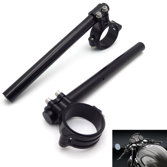 HTTMT- CNC 55mm Black Riser Clip ons 22mm (7/8") handle bar Compatible with 2014-2019 BMW R Nine T inverted fork [P/N: GZSP-SP-011-Y2]