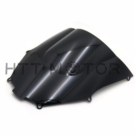 HTTMT- Double Bubble Windscreen Windshield fo for Kawasaki Ninja ZX9R 2000-2005 Black