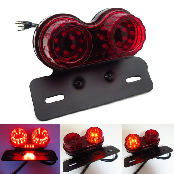 HTTMT- MT452- Red 40-LED Motorcycle Tail Light Integrated Driving & Brake Light Turn Signal Lamp