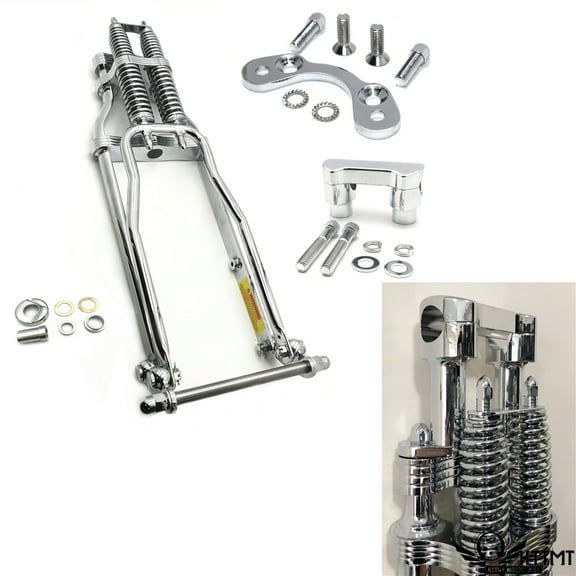 HTTMT- Replacement of Chrome 20" Springer Front End Handlebar Adapter 4" Riser Compatible with Harley Chopper Bobber