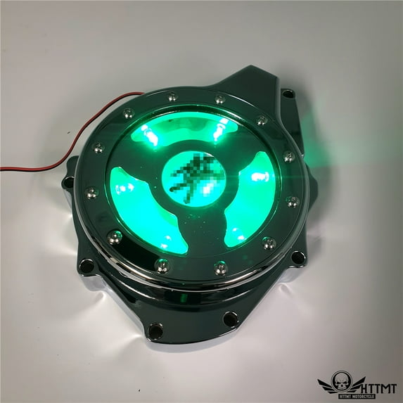 HTTMT- Replacement of Green LED Stator Engine Cover Guard Compatible with Suzuki Gsx1300R Hayabusa 99-13 Chrome