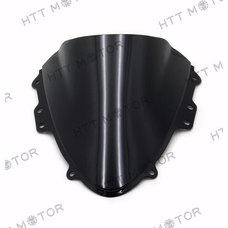 HTTMT- Smoke Black Double Bubble Windscreen Windshield for 04-2005 Suzuki GSXR 600 750