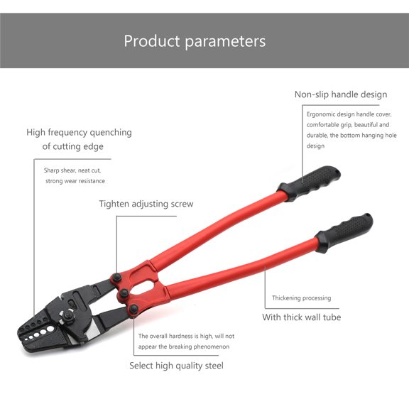 HTTMT- Wire Rope Crimping Tool 24" Hand Swager Crimper Compatiable With 1/16"- 3/16" Copper Aluminium Sleeves