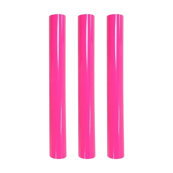 HTV Heat Transfer Vinyl, HTV Vinyl Sheets Iron on Vinyl for T Shirts, Heat Transfer Vinyl for All Cutting Machines, Heat Press Vinyl for Fabric DIY, Party Shirts and Crafts, 3Pcs(Hot Pink,12x9.8")
