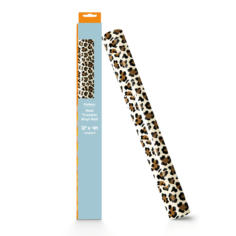 HTVRONT Heat Transfer Vinyl Rolls-12" x 4ft for Shirts, Iron on Vinyl for All Cutting Machine-Easy to Cut & Weed for Heat Transfer Design-Leopard