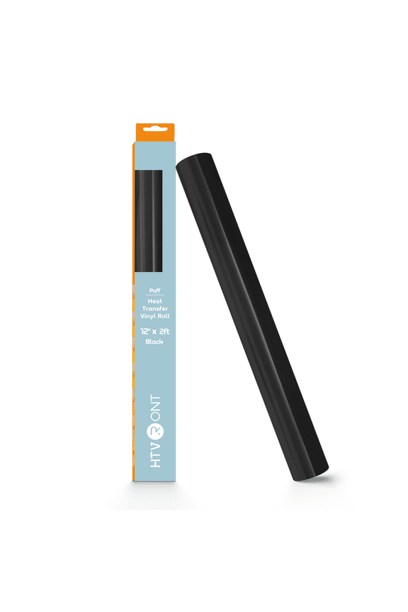 Heat Transfe Puff Vinyl- 12" x 2ft for T-Shirts, 3D Puff Heat Transfer Vinyl for Cutting Machine - Easy to Cut & Weed & Transfer-Black