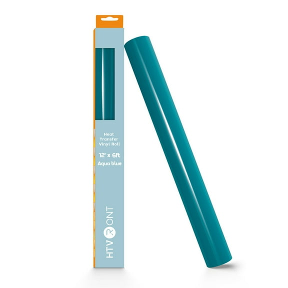 HTVRONT Heat Transfer Vinyl Roll-12" x 6ft for Shirts, Iron on Vinyl for All Cutting Machine - Easy to Cut & Weed for Heat Transfer-Aqua blue