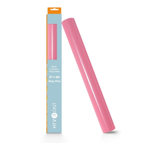 HTVRONT Heat Transfer Vinyl Rolls-12" x 6ft Vinyl for Shirts, Iron on Vinyl for All Cutting Machine - Easy to Cut & Weed for Heat Transfer Design-Baby Pink