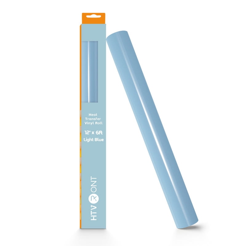 HTVRONT Heat Transfer Vinyl Roll-12" x 6ft for Shirts, Iron on Vinyl for All Cutting Machine - Easy to Cut & Weed for Heat Transfer Design-Light Blue