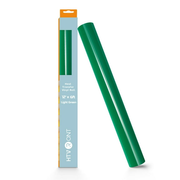 HTVRONT Heat Transfer Vinyl Roll-12" x 6ft for Shirts, Iron on Vinyl for All Cutting Machine - Easy to Cut & Weed for Heat Transfer Design-Light Green