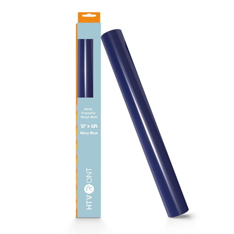 HTVRONT Heat Transfer Vinyl-12" x 6ft for Shirts, Iron on Vinyl for All Cutting Machine-Easy to Cut & Weed for Heat Transfer Design-Navy Blue
