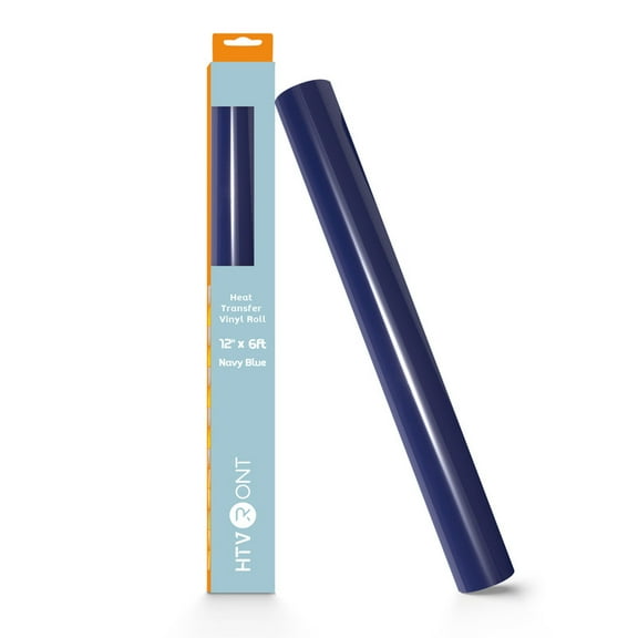 HTVRONT Heat Transfer Vinyl-12" x 6ft for Shirts, Iron on Vinyl for All Cutting Machine-Easy to Cut & Weed for Heat Transfer Design-Navy Blue