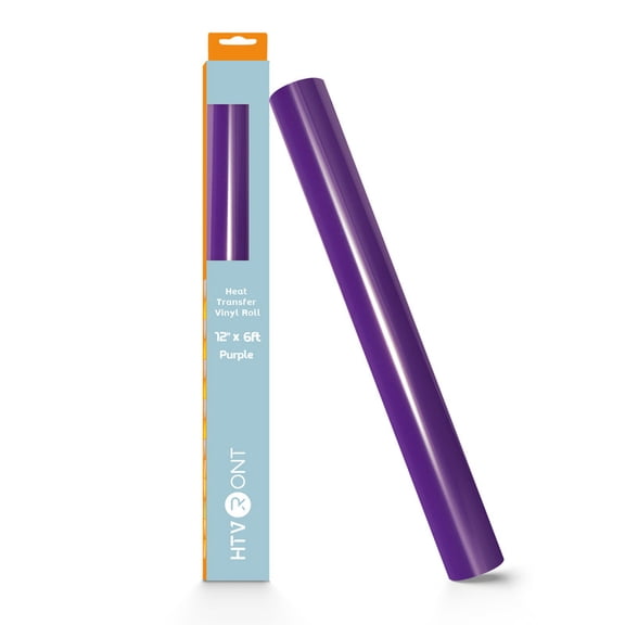 HTVRONT Heat Transfer Vinyl Roll-12" x 6ft for Shirts, Iron on Vinyl for All Cutting Machine-Easy to Cut & Weed for Heat Transfer Design-Purple