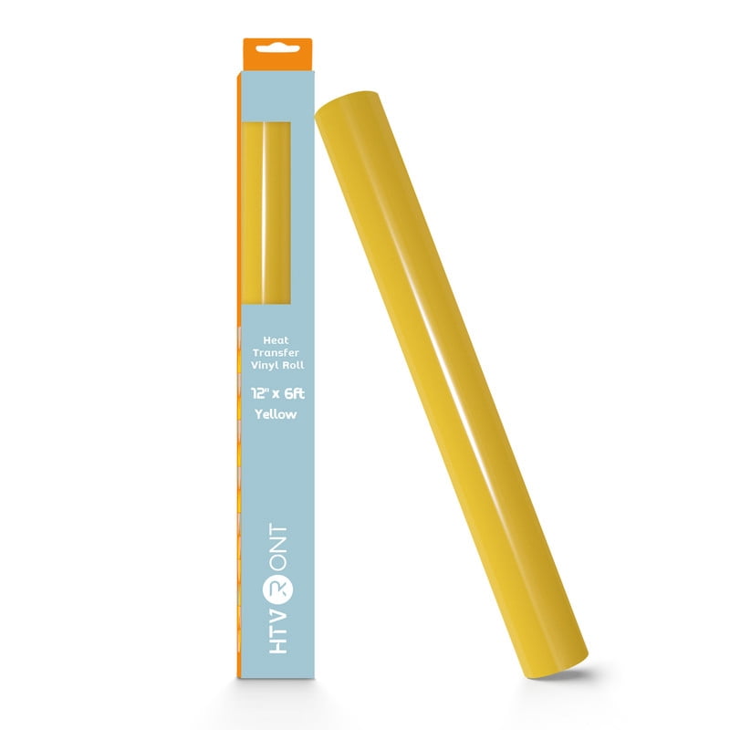 HTVRONT Heat Transfer Vinyl Roll-12" x 6ft Vinyl for Shirts, Iron on Vinyl for All Cutting Machine - Easy to Cut & Weed for Heat Transfer Design-Yellow