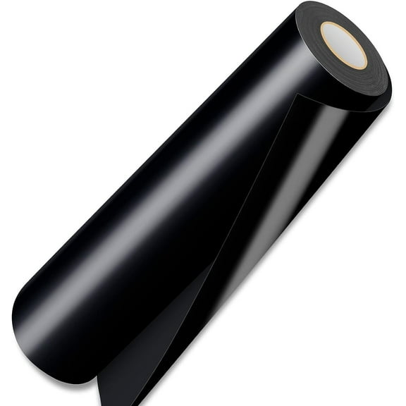 HTV Vinyl Rolls Heat Transfer Vinyl - 12" x 20FT Black HTV Vinyl for Shirts, Iron on Vinyl for Cricut & Cameo - Easy to Cut & Weed for Heat Vinyl Design (1 Pack, Black)