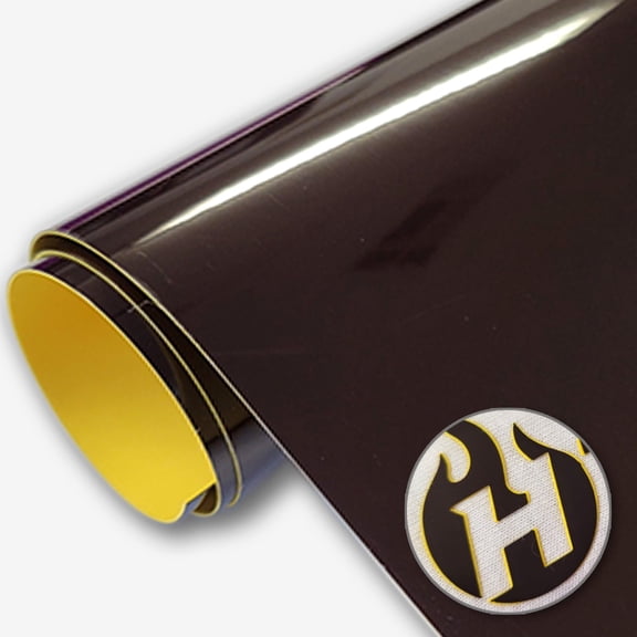 HTV4U BoldFlex Heat Transfer Vinyl (Dark Brown with Yellow, 20" x 5 Yards) - 700 Micron Thick Bold Dimension with Flair to Craft, Heat Press, Transfer, Iron on Vinyl for Shirts and Garments
