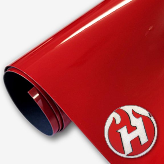 HTV4U BoldFlex Heat Transfer Vinyl (Red with Black, 20" x 1 Yard) - 700 Micron Thick Bold Dimension with Flair to Craft, Heat Press, Transfer, Iron on Vinyl for Shirts and Garments