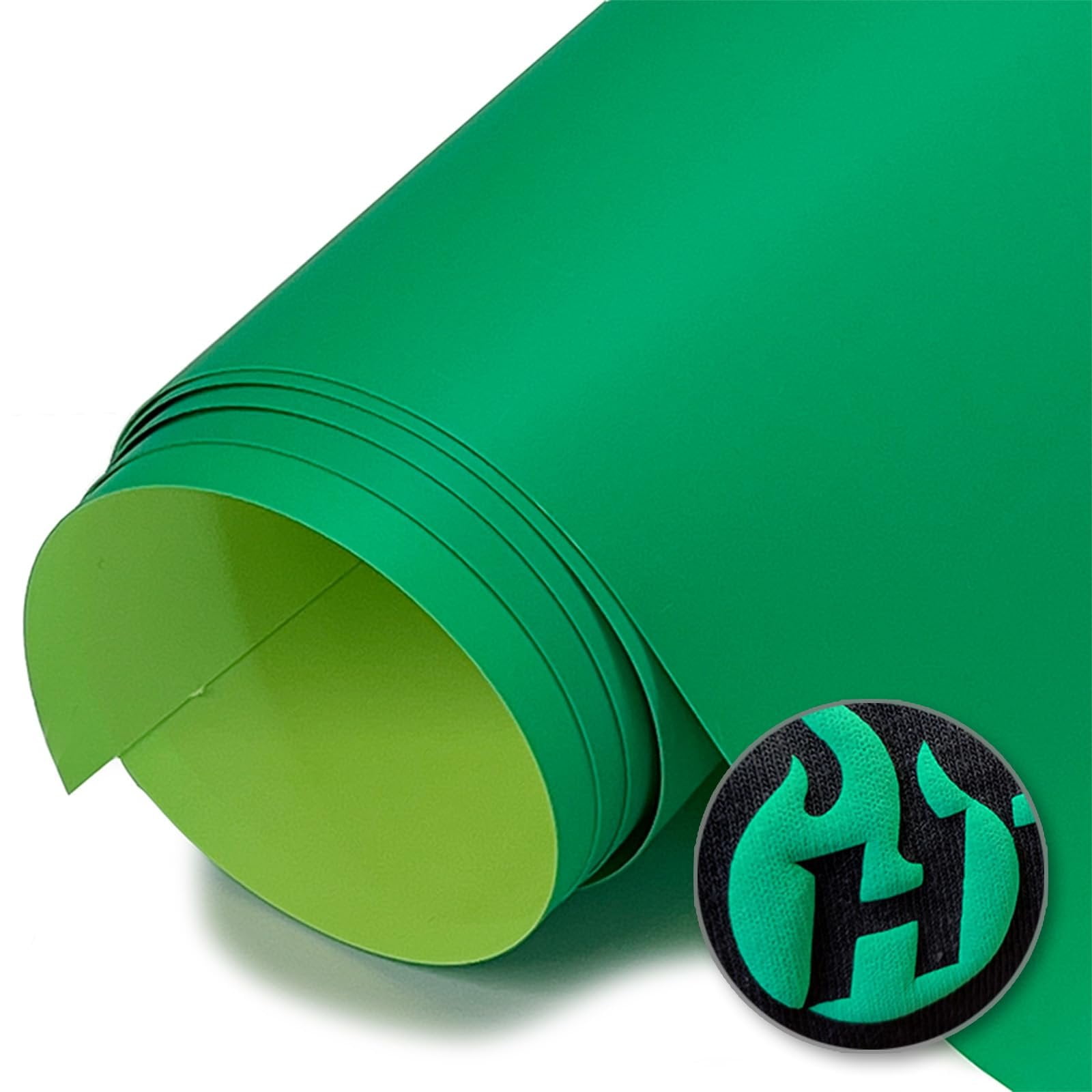 HTV4U Neon Puff Heat Transfer Vinyl Neon Green, 20" x 25 Yards - Iron on Vinyl for Shirts, DIY Craft 3D Puffy Heat Press Transfer Film