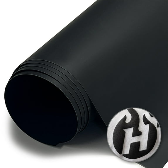 HTV4U Puff Heat Transfer Vinyl (Black, 20" x 12" Sheet) - 3D Puffy Heat Press Transfer Film, DIY Craft Iron on Vinyl for Shirts