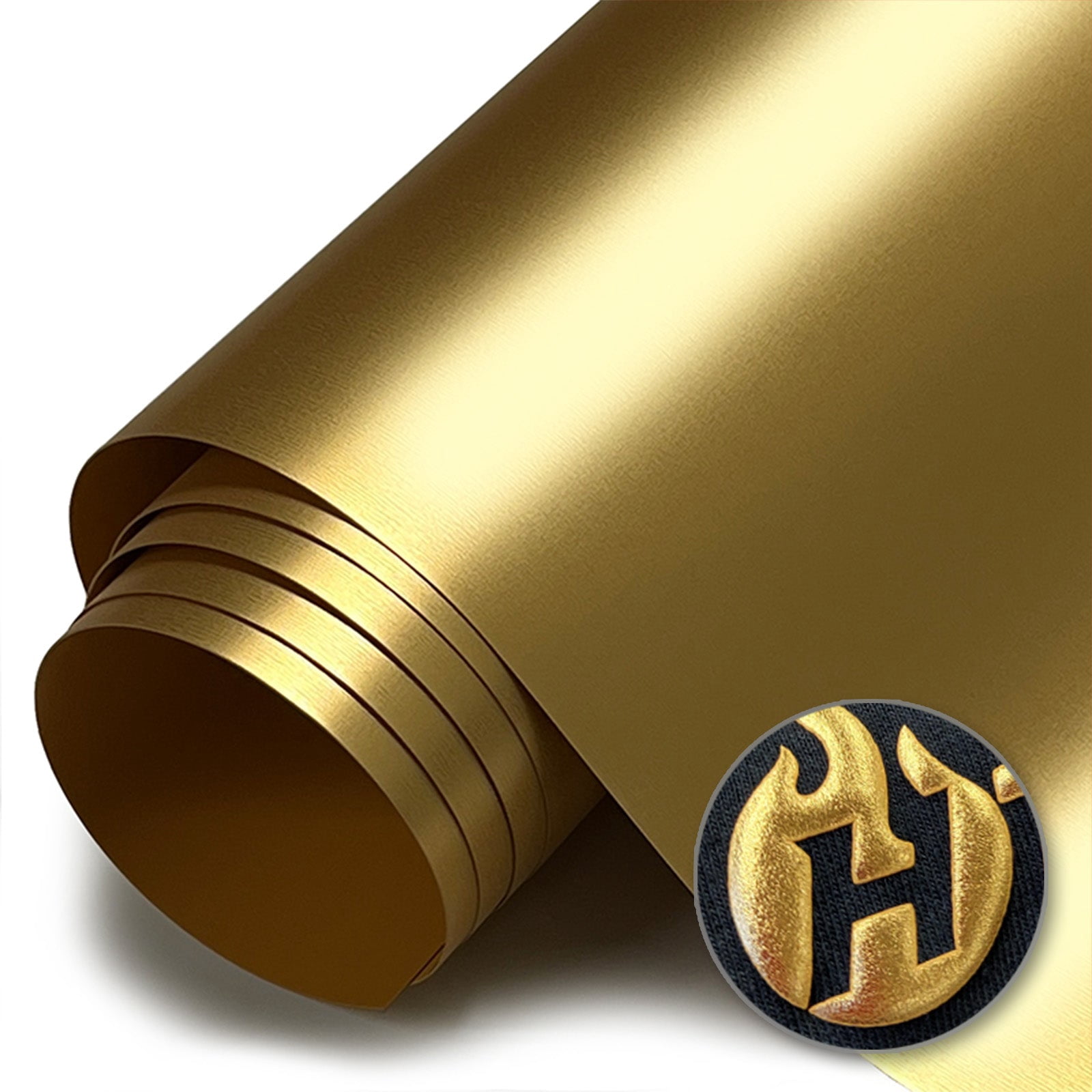HTV4U Puff Heat Transfer Vinyl Foil Gold, 20" x 25 Yards - Heat Press Transfer Film, DIY Craft Iron on Vinyl for Shirts