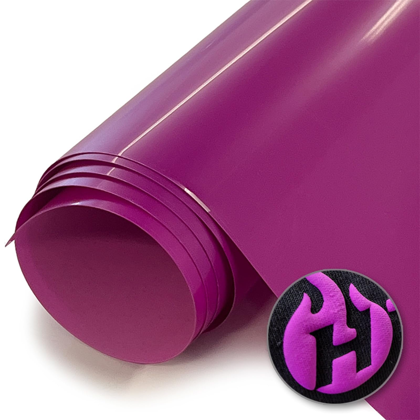HTV4U Puff Heat Transfer Vinyl Neon Purple, 20" x 1 Yard - 3D Puffy Heat Press Transfer Paper Film, DIY Craft Iron on Vinyl for Shirts